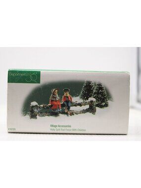 Dept 56 Village Accessories - Holly Split Rail Fence with Children
